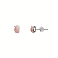 Oval Coral Birthstone Stud Earrings (14K)