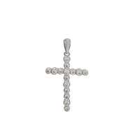 Iced Out Bezel Setting Cross Pendant (Silver)