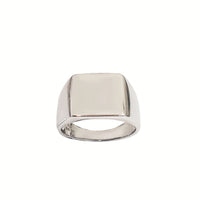 Zirconia Square Signet Ring (Silver)