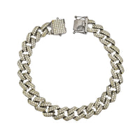 Yellow CZ Cuban Bracelet (Silver)