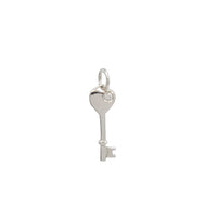 Zirconia Heart Key Pendant (Silver)