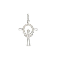 Zirconia Claddagh Cross Pendant (Silver)