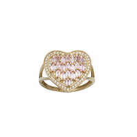 Zirconia Baguette Heart Ring (14K)