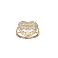 Zirconia Baguette Heart Ring (14K)