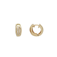 Diamond Baguette Huggie Earring (14K)