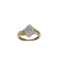 Two Tone Diamond Flower Ring (10K)