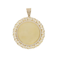 Cuban-Frame Round Picture Medallion Pendant (14K)