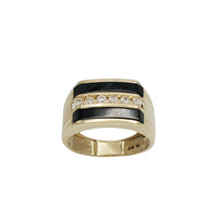 Zirconia & Black Onyx Fancy Ring (14K)