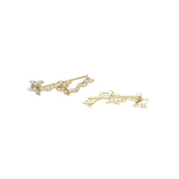 Zirconia Butterfly Ear Climbers (14K)