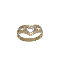 Two Tone Open Heart Fancy Ring (14K)