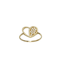 Half Zirconia Heart Ring (14K)