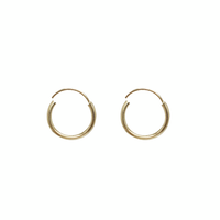 Plain Slim Hoop Earrings (14K)