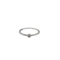 Bezel Set Round Solitaire Ring (Silver)