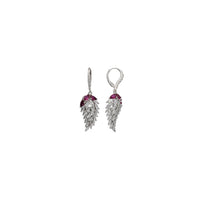Zirconia Angel Wing Drop Earrings (Silver)