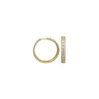 Zirconia Baguette Fancy Hoop Earrings (Yellow Silver)