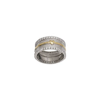 Zirconia Diamond-Cut Wedding Band Ring (Silver)