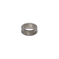 Zirconia Diamond-Cut Wedding Band Ring (Silver)