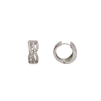 Zirconia Triple Wave Huggie Earring (Silver)