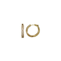 Zirconia All The Way Around Fancy Hoop Earrings (Yellow Silver)