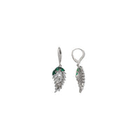 Zirconia Angel Wing Drop Earrings (Silver)