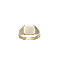 Yellow Gold Plain Square Signet Ring (14K)