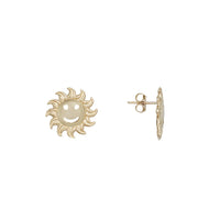 Smiley Sun Stud Earrings (14K)