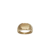 Baby-Sized/ Pinky Brush-Finish / Sand-Blast Square Signet Ring (14K)
