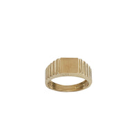 Baby-Sized/ Pinky Brush-Finish / Sand-Blast Square Signet Ring (14K)