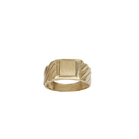 Baby-Sized/ Pinky Diamond Cut Square Signet Ring (14K)