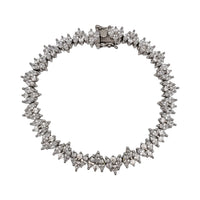 Marquise CZ Heart Fancy Bracelet (Silver)