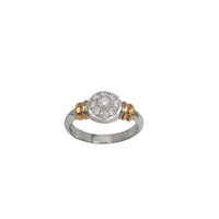Two Tone Zirconia Lady Fancy Ring (Silver)