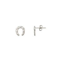 Plain Horseshoe Stud Earrings (Silver)