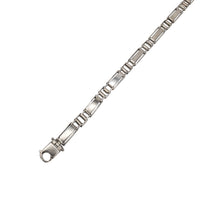 Flat Link Chain Fancy Bracelet (Silver)