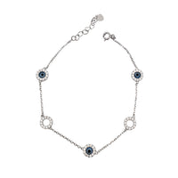 Zirconia Evil Eye Bracelet (Silver)