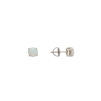 Opal Round Stud Earrings (Silver)
