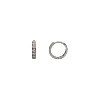 One Row Zirconia Huggie Earrings (Silver)