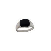 Black Onyx Cushion Signet Ring (14K & Silver)