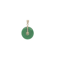 Jade Happiness Symbol Round Disc Pendant (14K)