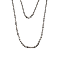 Diamond Cut Rice Beads Necklace (Silver)