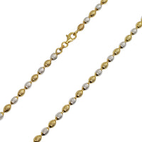 Diamond Cut Rice Beads Necklace (Silver, Yellow Silver)