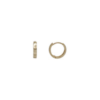 Yellow Gold Plain Flat Huggie Earrings (14K)
