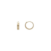Yellow Gold Plain Flat Huggie Earrings (14K)
