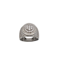 Iced Out Zirconia Round Halo Ring (Silver)