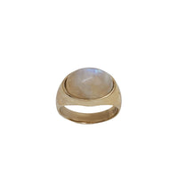 Oval Moonstone Signet Ring (14K)
