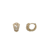 Zirconia Fancy Huggie Earrings (14K)