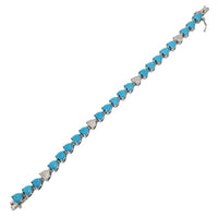 Zirconia Blue Heart Bracelet (Silver)