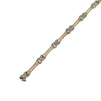 Two Tone Wavy X Diamond Rope Fancy Bracelet (14K)