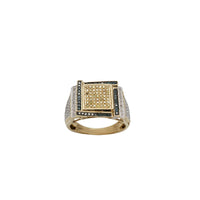 Blue Yellow Diamond Men's Fancy Band Ring (10K)