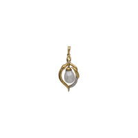 Diamond Teardrop Pearl Pendant (14K)