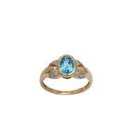 Diamond Oval Blue Topaz Fancy Ring (14K)